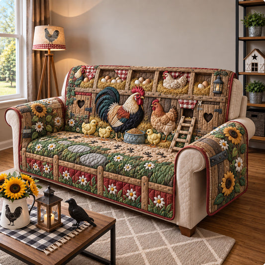 Rustic Chicken Coop Quilted Sofa Cover GFTOHNL3491