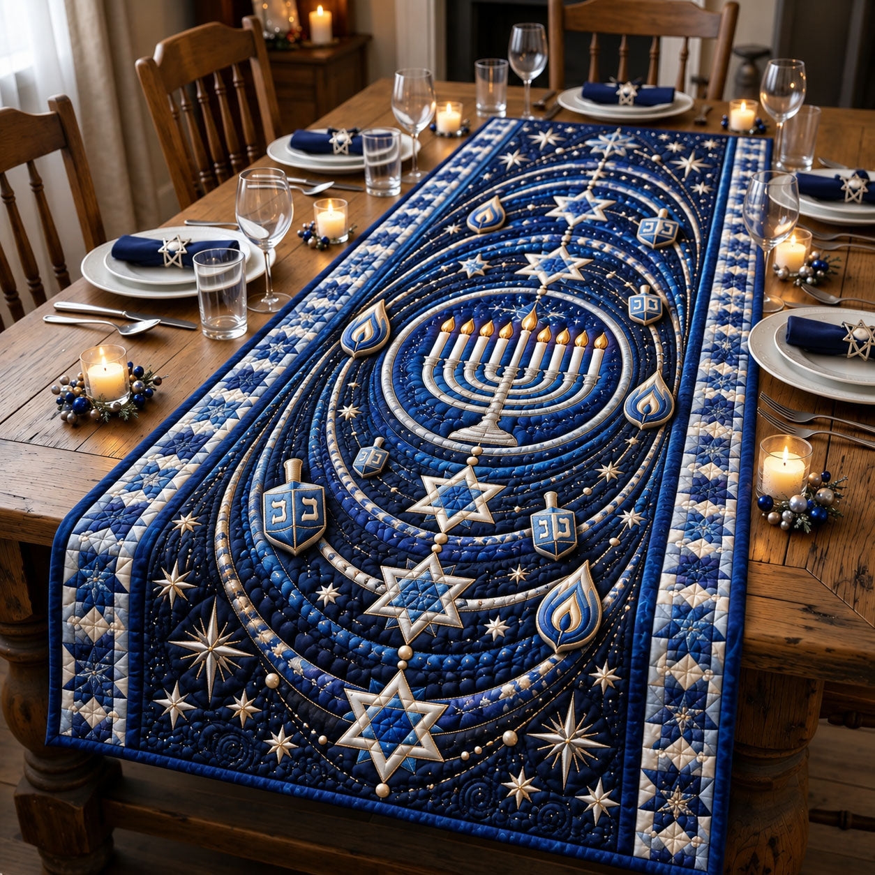 Festival Of Lights Quilted Table Runner GFTOHNL3494
