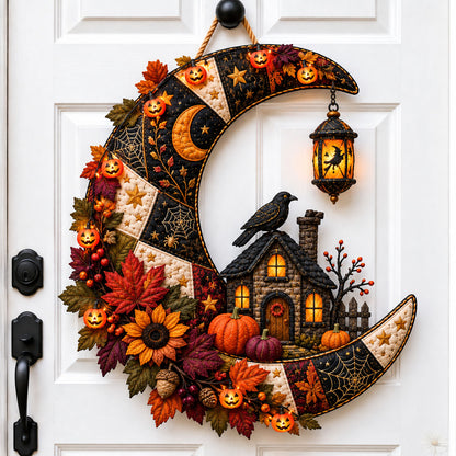 Halloween Moon House Custom Shape Quilted Door Hanger GFTOHNL3499