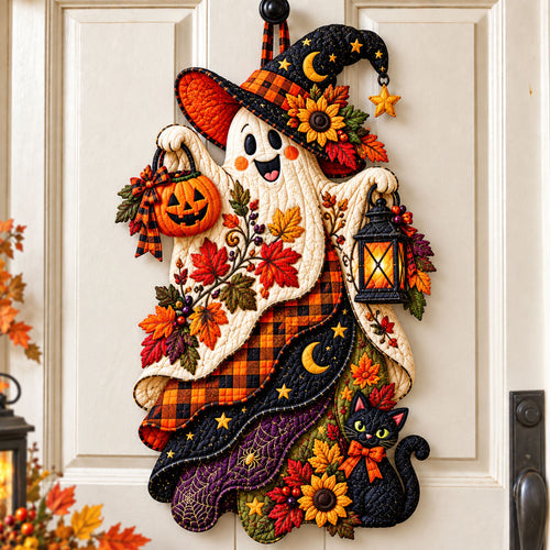 Halloween Ghost Lantern Custom Shape Quilted Door Hanger GFTOHNL3501