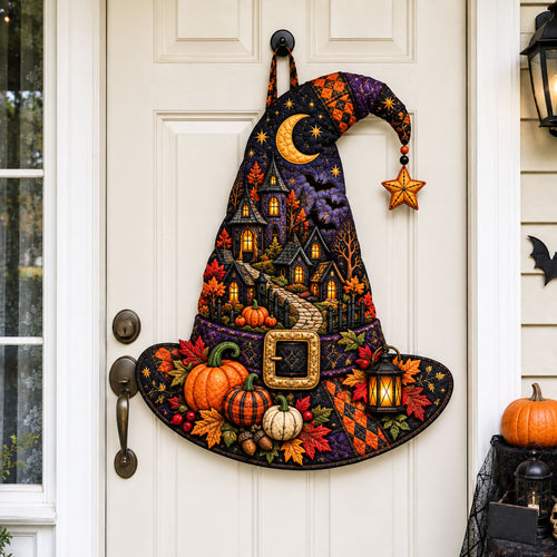 Witch Hat Village Custom Shape Quilted Door Hanger GFTOHNL3502