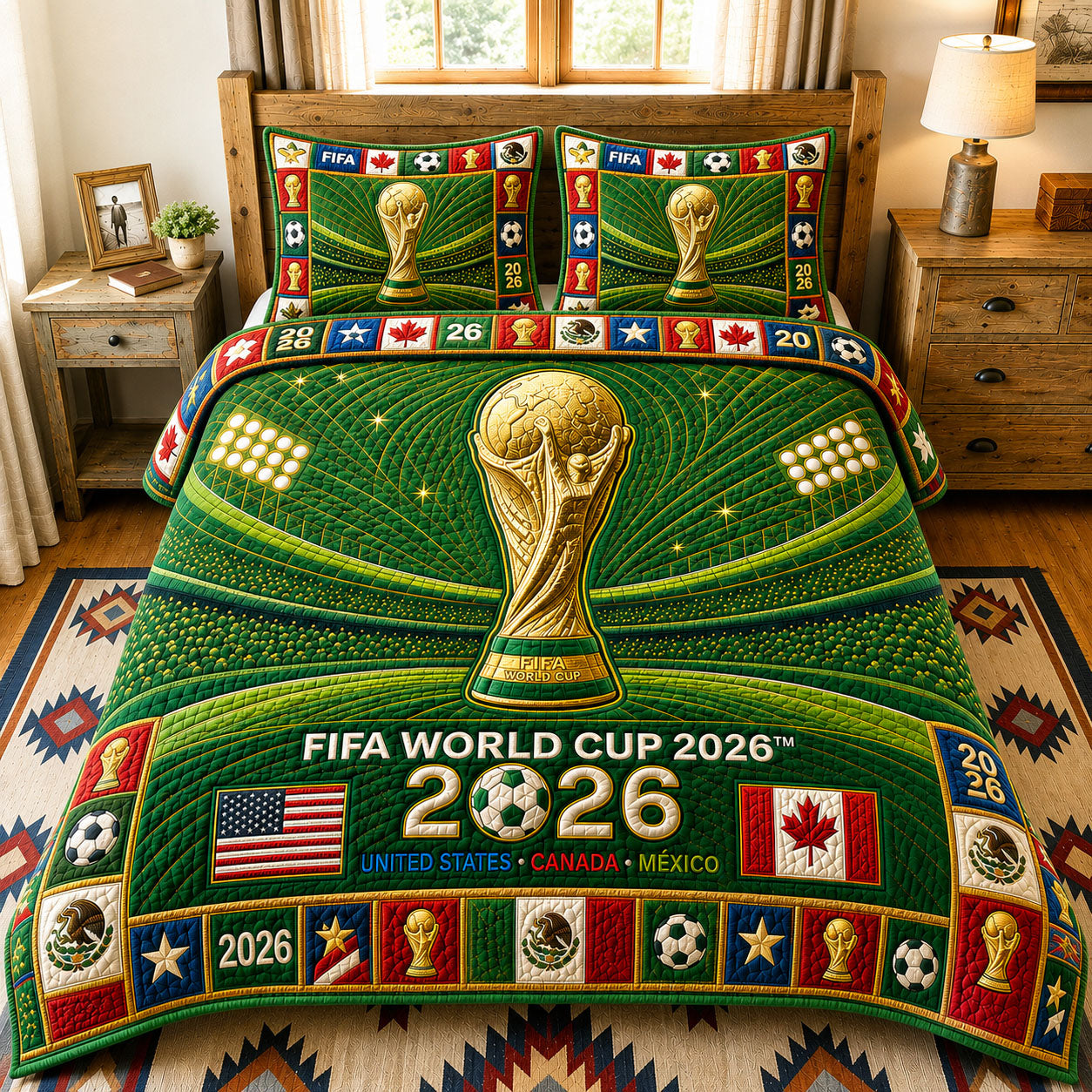 Golden Trophy Victory 3-Piece Quilted Bedding Set GFTOHNL351