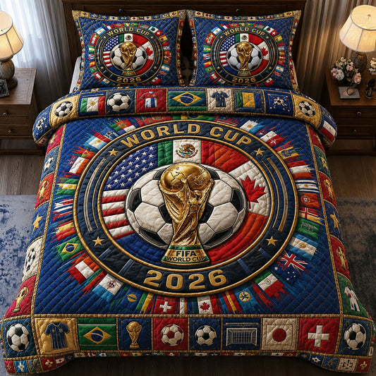 World Cup Champions Legacy 3-Piece Quilted Bedding Set GFTOHNL352