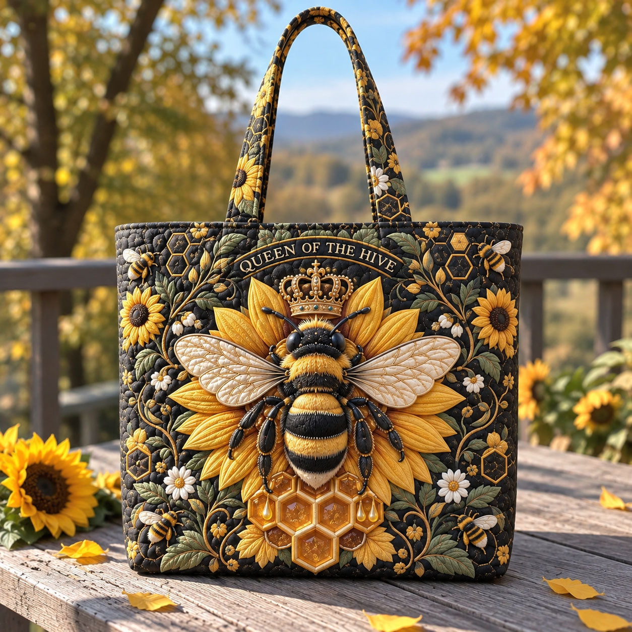 Queen Of The Hive Quilted Tote Bag GFTOHNL3542