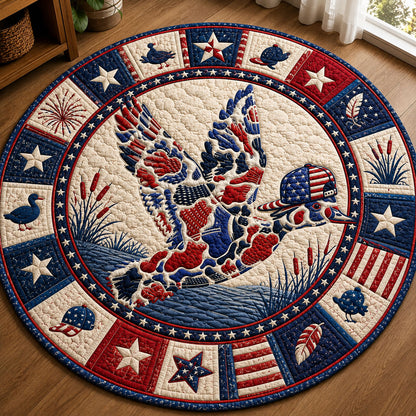 Stars And Stripes Flying Duck Quilted Round Mat GFTOHNL355
