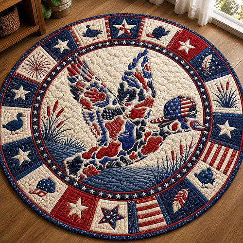 Stars And Stripes Flying Duck Quilted Round Mat GFTOHNL355
