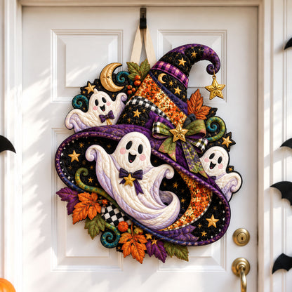 Witch Ghost Night Custom Shape Quilted Door Hanger GFTOHNL3553