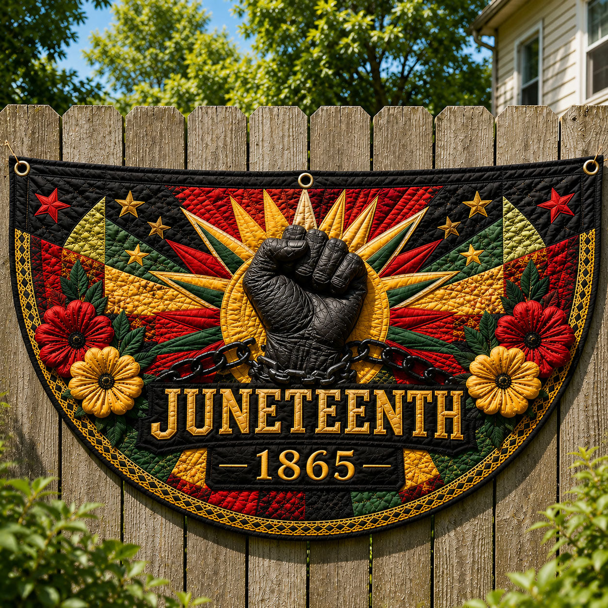 Juneteenth 1865 Freedom Rise Fan Flag GFTOHNL360