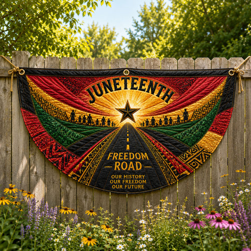 Juneteenth Freedom Road Fan Flag GFTOHNL361