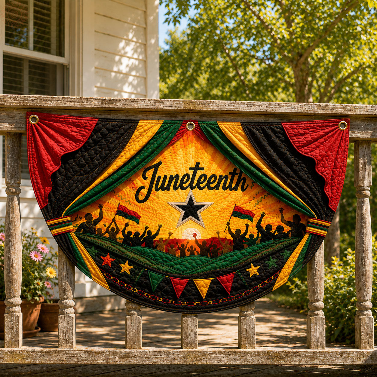 Juneteenth Unity Celebration Fan Flag GFTOHNL364