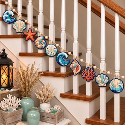 Seashell Summer Custom Shape Quilted Garland GFTOHNL3640