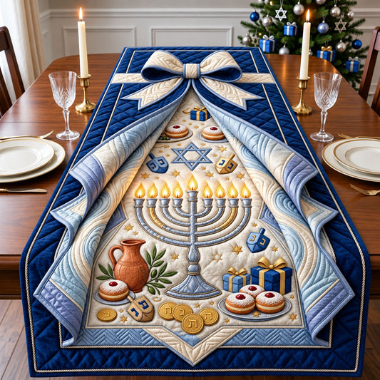 Hanukkah Gift Of Light Quilted Table Runner GFTOHNL3656