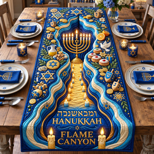 Hanukkah Flame Canyon Quilted Table Runner GFTOHNL3658