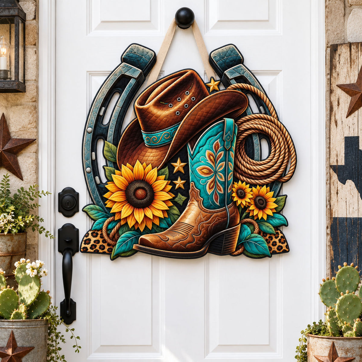Western Cowgirl Life Custom Shape Quilted Door Hanger GFTOHNL3684
