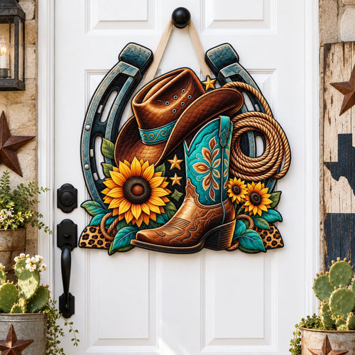 Western Cowgirl Life Custom Shape Quilted Door Hanger GFTOHNL3684