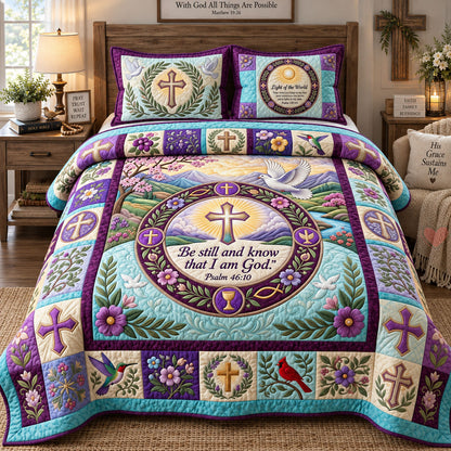 His Grace And Peace 3-Piece Quilted Bedding Set GFTOHNL3692