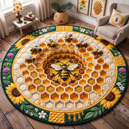 Honeybee Garden Quilted Round Mat GFTOHNL3693