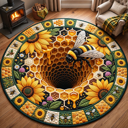 Golden Honeycomb Quilted Round Mat GFTOHNL3694