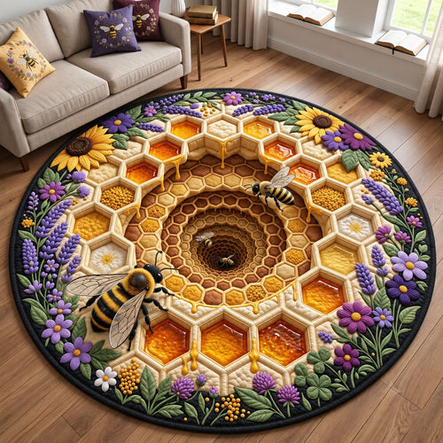 Lavender Honeycomb Quilted Round Mat GFTOHNL3697