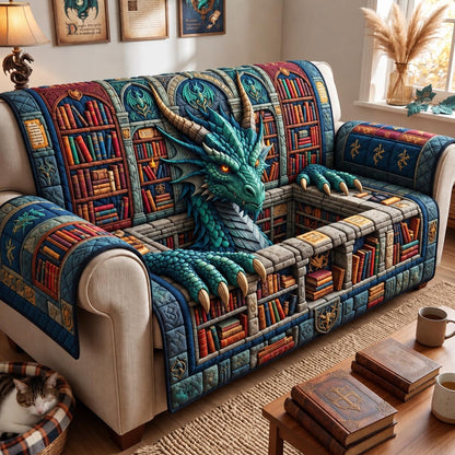 Dragon Library Guardian Quilted Sofa Cover GFTOHNL3742