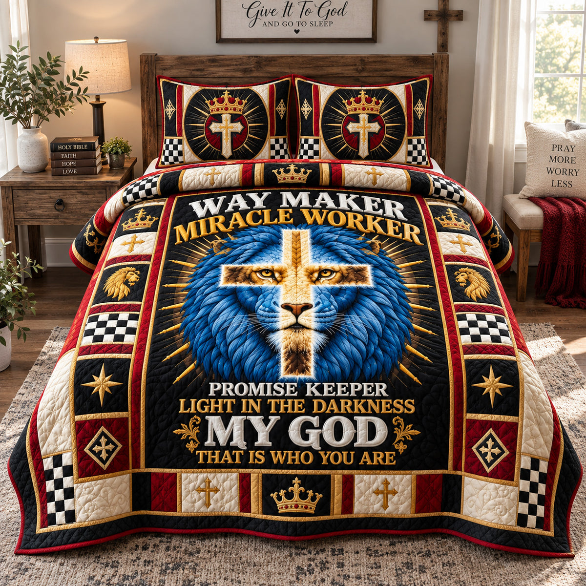 Way Maker Faith 3-Piece Quilted Bedding Set GFTOHNL3874
