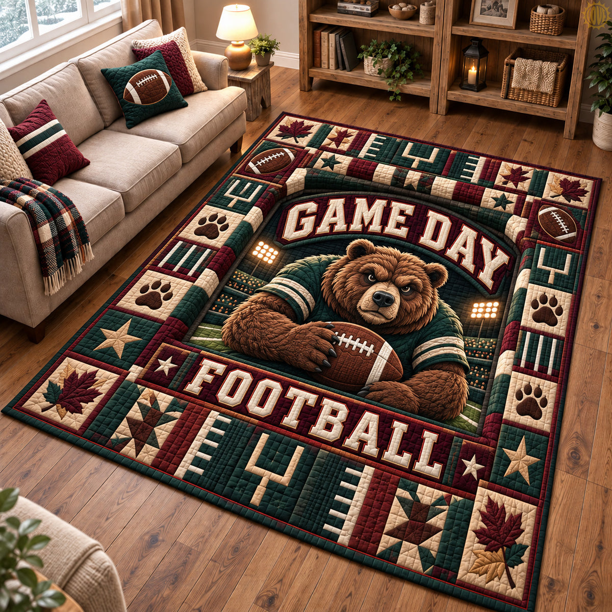 Bear Game Day Area Rug GFTOHNL3879