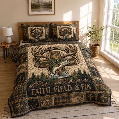 Faith Field And Fin 3-Piece Quilted Bedding Set GFTOHNL388