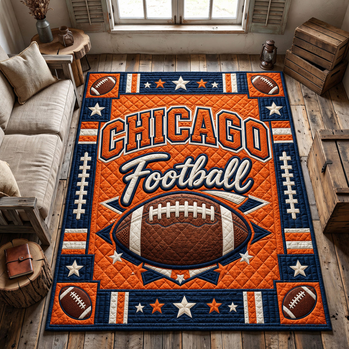 Chicago Football Area Rug GFTOHNL3880