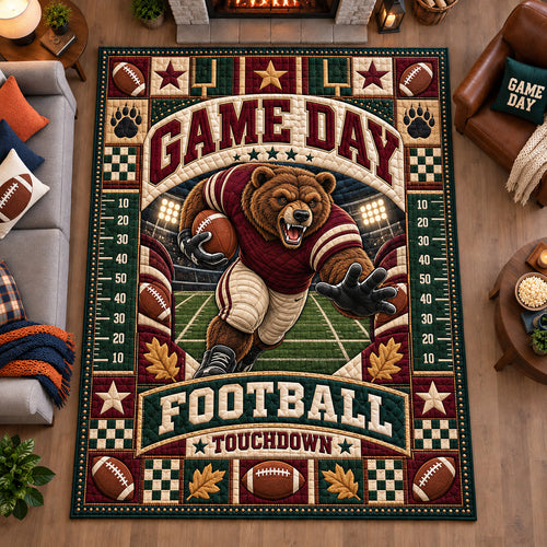 Touchdown Bear Area Rug GFTOHNL3881