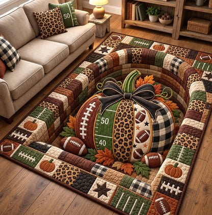 Fall Football Pumpkin Area Rug GFTOHNL3882