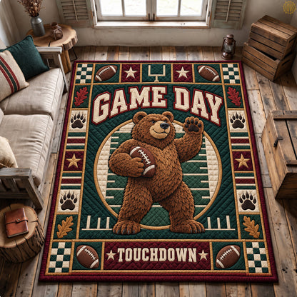Football Bear Touchdown Area Rug GFTOHNL3885