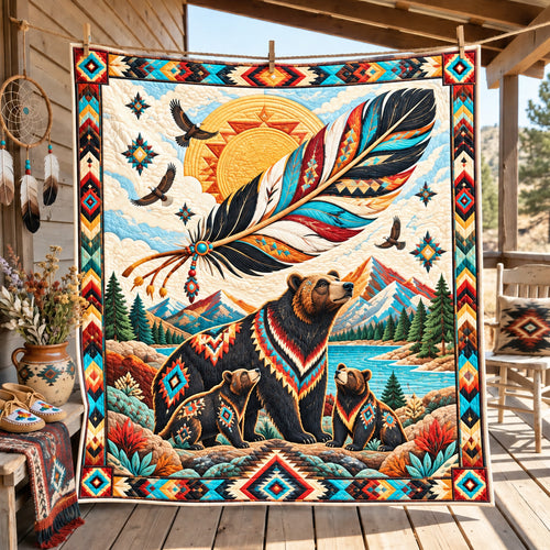 Bear Family Spirit Quilted Blanket GFTOHNL3888