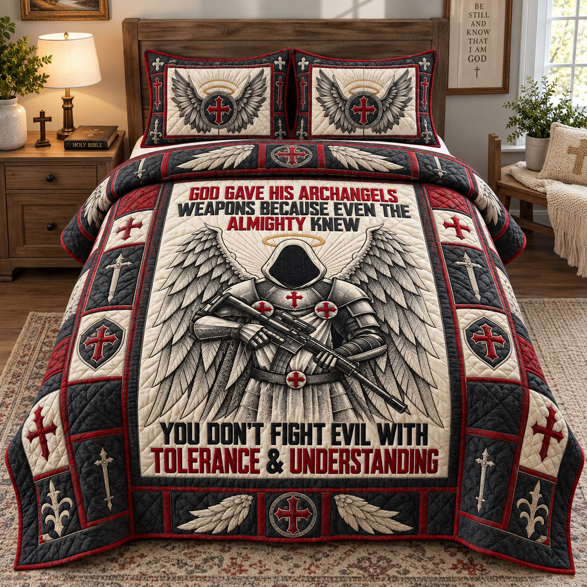 Heavenly Warrior 3-Piece Quilted Bedding Set GFTOHNL3923