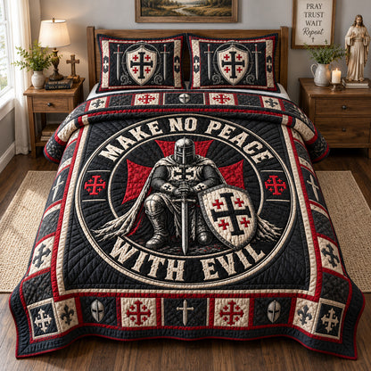 Make No Peace With Evil 3-Piece Quilted Bedding Set GFTOHNL3924