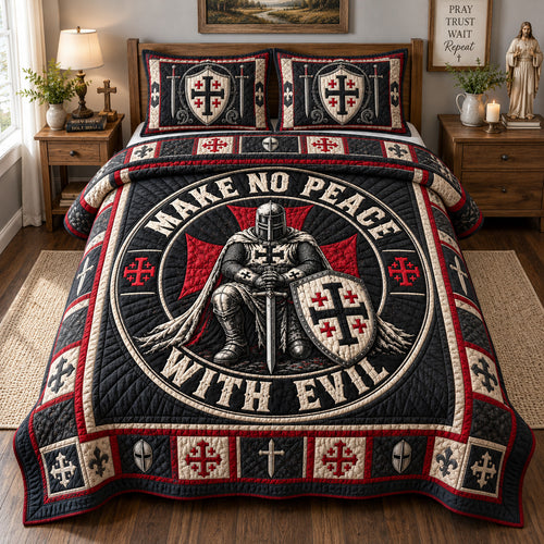 Make No Peace With Evil 3-Piece Quilted Bedding Set GFTOHNL3924