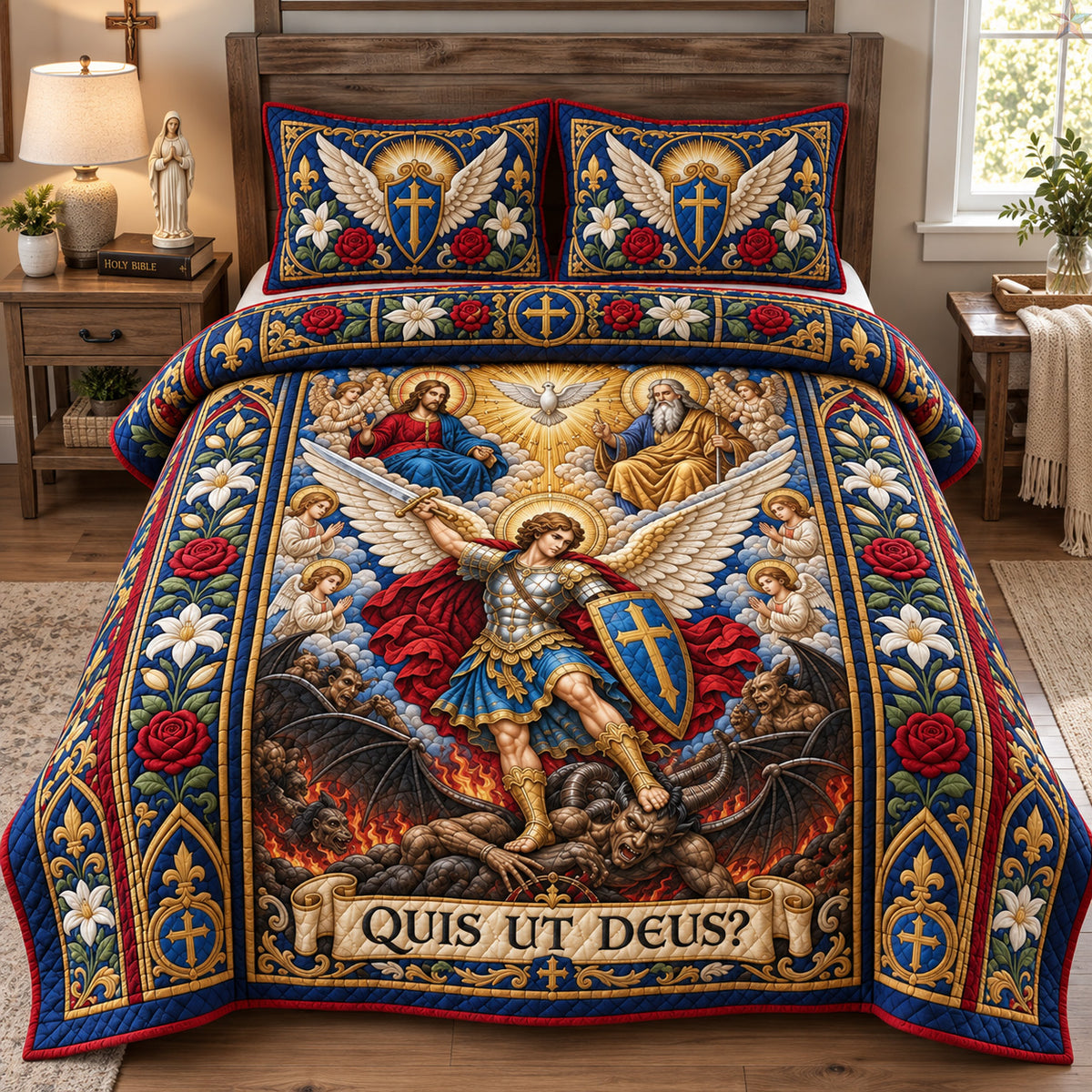 Who Is Like God 3-Piece Quilted Bedding Set GFTOHNL3925