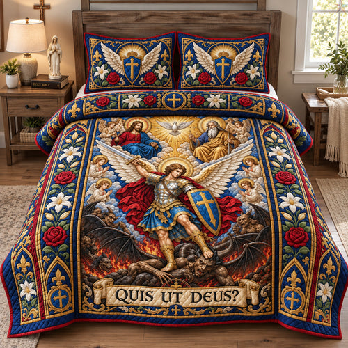 Who Is Like God 3-Piece Quilted Bedding Set GFTOHNL3925