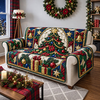 Classic Christmas Joy Quilted Sofa Cover GFTOHNL3936