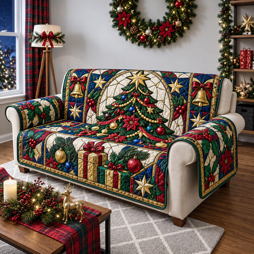 Classic Christmas Joy Quilted Sofa Cover GFTOHNL3936