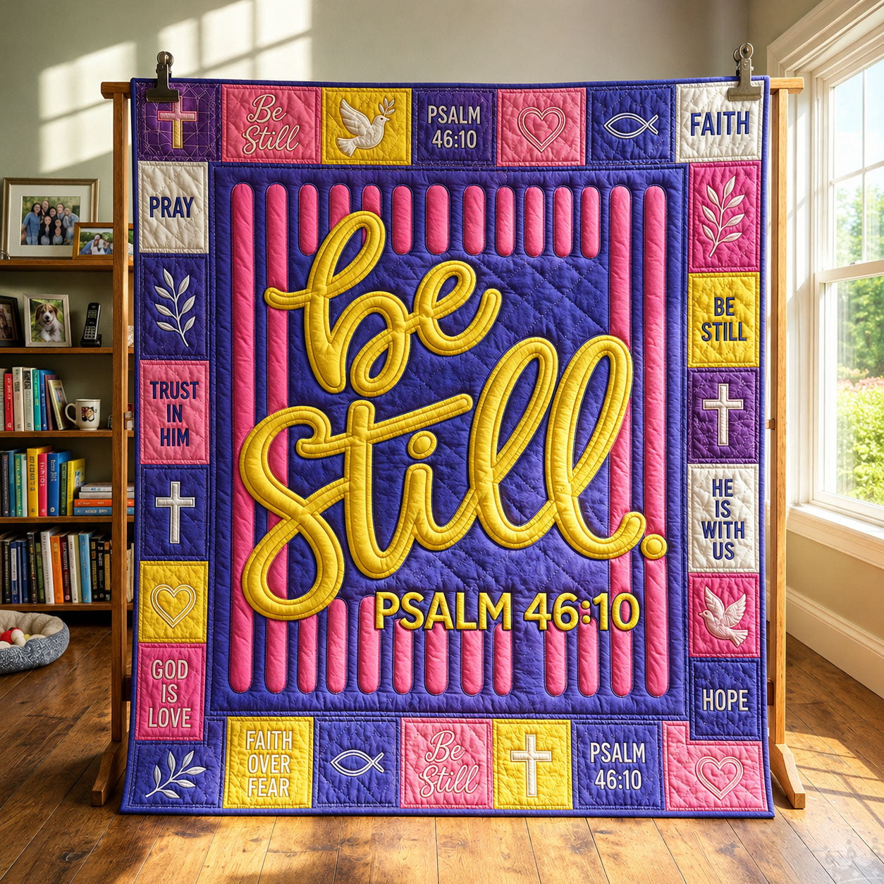 Be Still Psalm Quilted Blanket GFTOHNL394