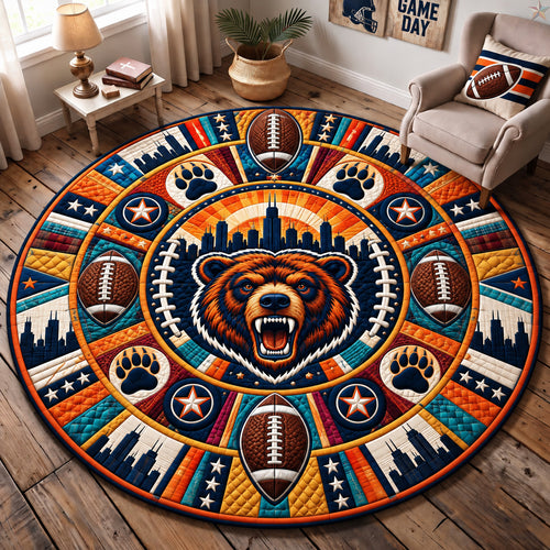 Football Bear Legacy Quilted Round Mat GFTOHNL3945