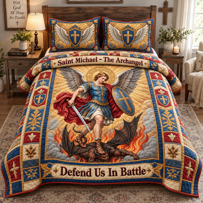 Defend Us In Battle 3-Piece Quilted Bedding Set GFTOHNL3998