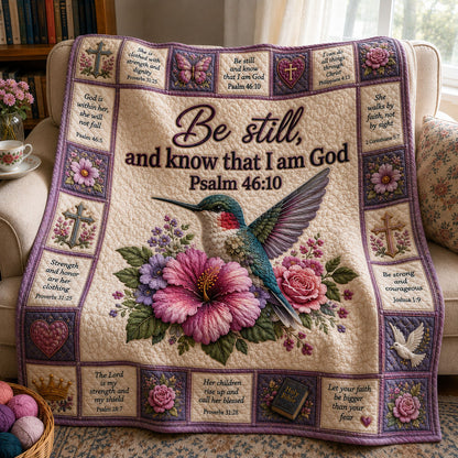 Hummingbird Grace Psalm Quilted Blanket GFTOHNL400