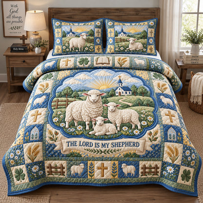 The Lord Is My Shepherd 3-Piece Quilted Bedding Set GFTOHNL4026