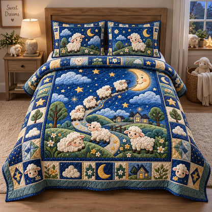 Goodnight Little Lambs 3-Piece Quilted Bedding Set GFTOHNL4030