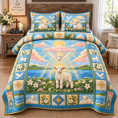 Lamb Of God 3-Piece Quilted Bedding Set GFTOHNL4031