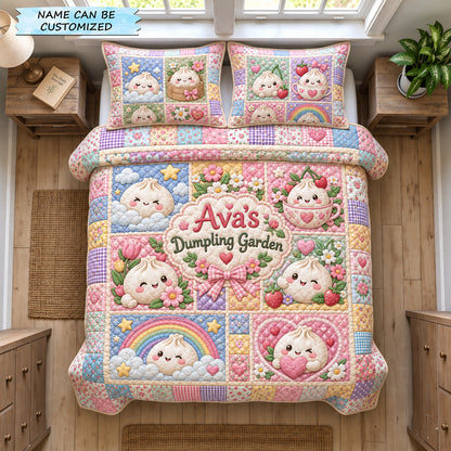 Dumpling Garden 3-Piece Quilted Bedding Set QTCUZ GFTOHNL4035