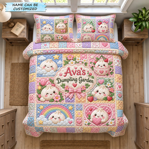 Dumpling Garden 3-Piece Quilted Bedding Set QTCUZ GFTOHNL4035