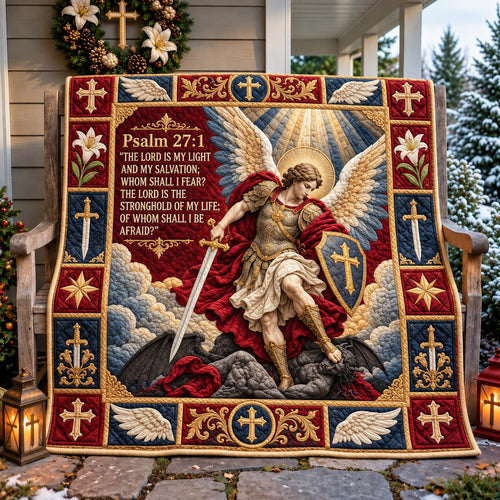 Saint Michael Psalm 27 Quilted Blanket GFTOHNL4084