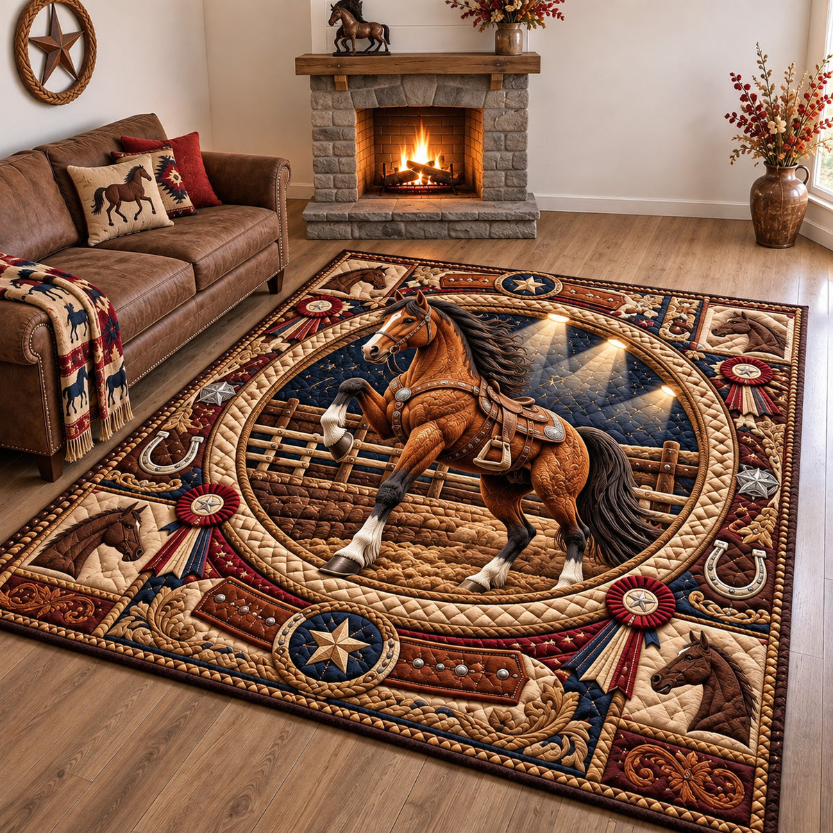 Western Rodeo Champion Area Rug GFTOHNL4087